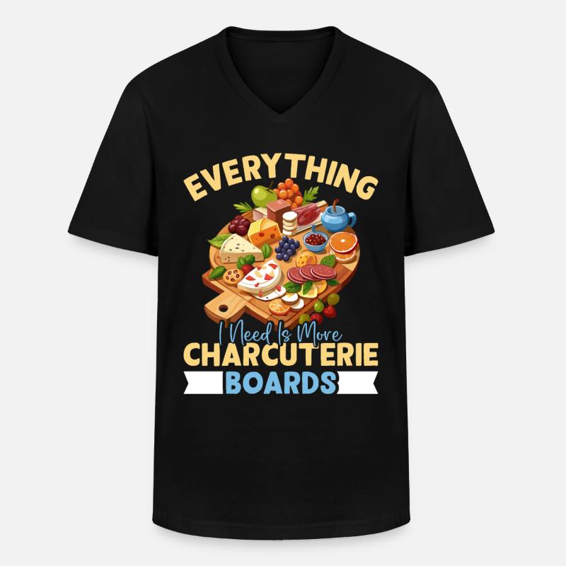 Funny Charcuterie Board - Männer-T-Shirt mit V-Ausschnitt - Schwarz