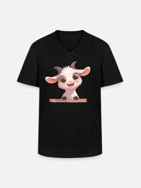 Ziegen Ziege - Männer-T-Shirt mit V-Ausschnitt - Schwarz