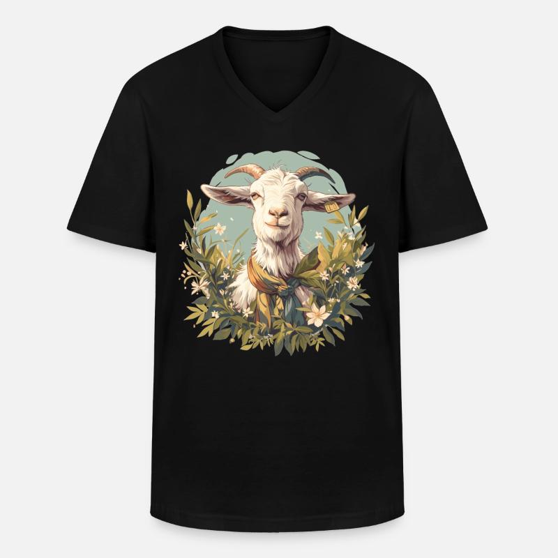 Ziegen Ziege - Männer-T-Shirt mit V-Ausschnitt - Schwarz