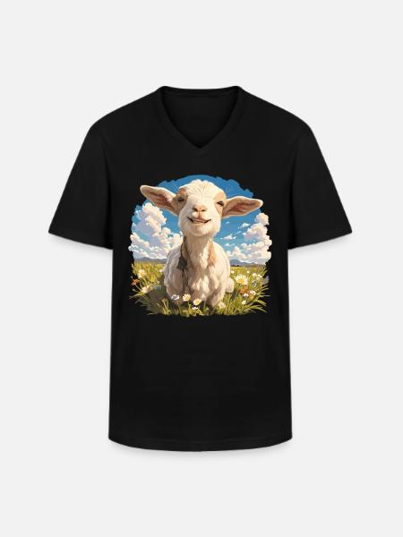 goats goat - Men's V-Neck T-Shirt - black