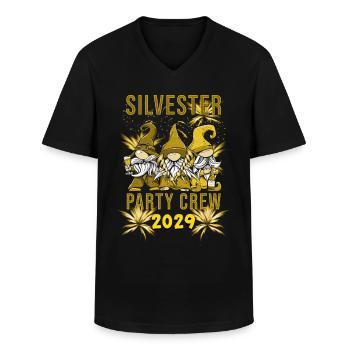Silvester Party Crew 2029 - Männer-T-Shirt mit V-Ausschnitt - Schwarz - Vorne - AI Model Male 178 dark (178cm)
