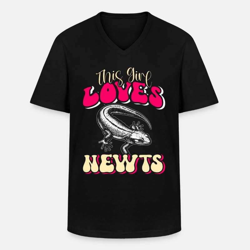 Molch - Männer-T-Shirt mit V-Ausschnitt - Schwarz