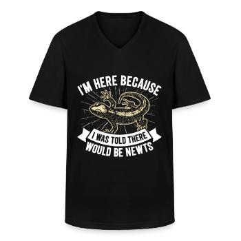 Newt - Men's V-Neck T-Shirt - black - Front - AI Model Male 178 dark (178cm)