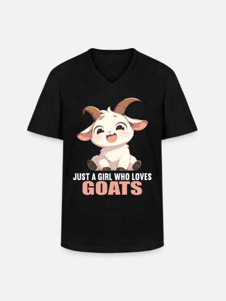 Ziegen Ziege - Männer-T-Shirt mit V-Ausschnitt - Schwarz