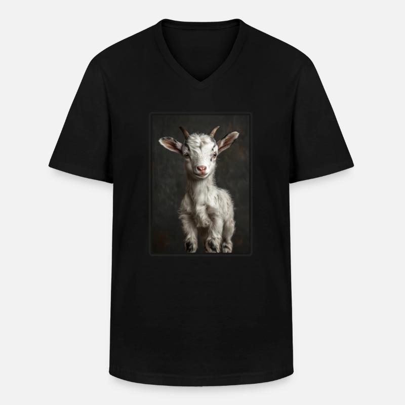 Ziegen Ziege - Männer-T-Shirt mit V-Ausschnitt - Schwarz