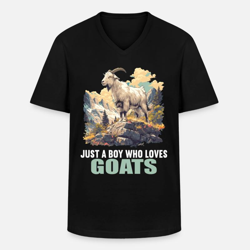 Ziegen Ziege - Männer-T-Shirt mit V-Ausschnitt - Schwarz
