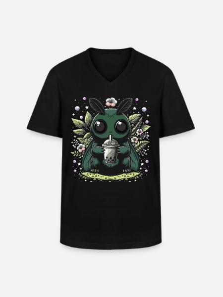 Mothman Bubble Tea - Men's V-Neck T-Shirt - black