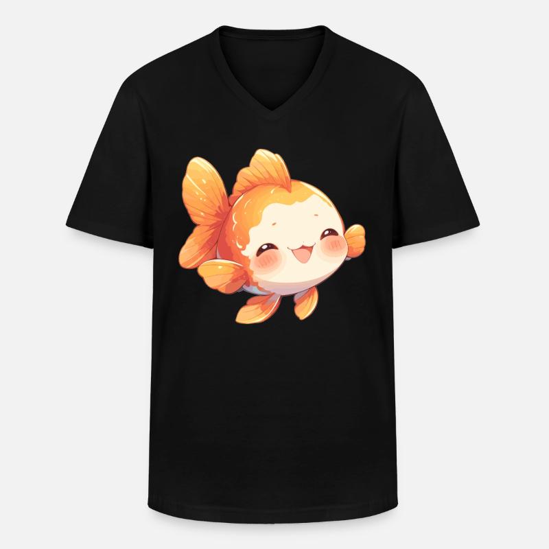 Goldfische Goldfisch - Männer-T-Shirt mit V-Ausschnitt - Schwarz
