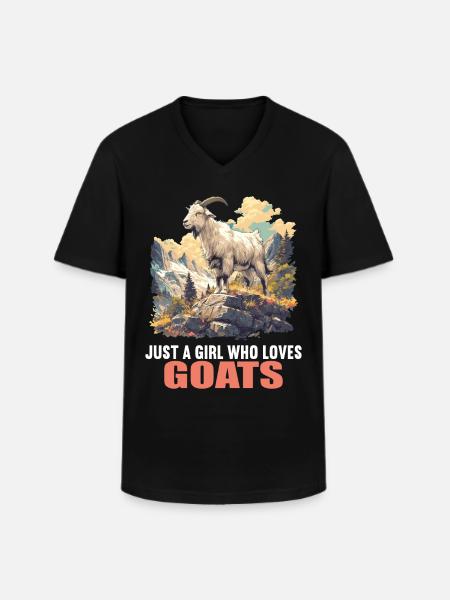 Ziegen Ziege - Männer-T-Shirt mit V-Ausschnitt - Schwarz