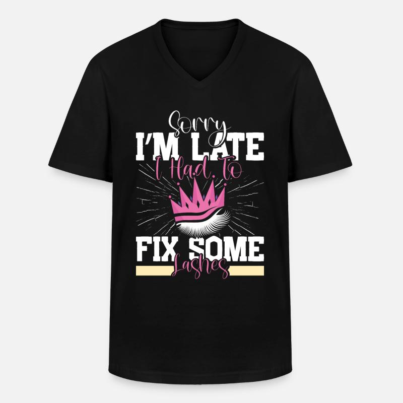 Lash Tech - Männer-T-Shirt mit V-Ausschnitt - Schwarz