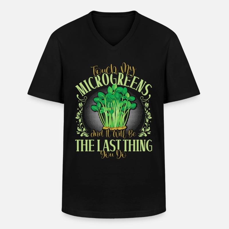 Microgreens Microgreen - Männer-T-Shirt mit V-Ausschnitt - Schwarz