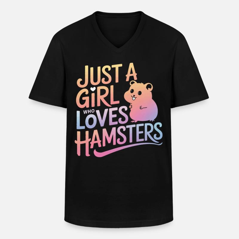 Hamster - Männer-T-Shirt mit V-Ausschnitt - Schwarz