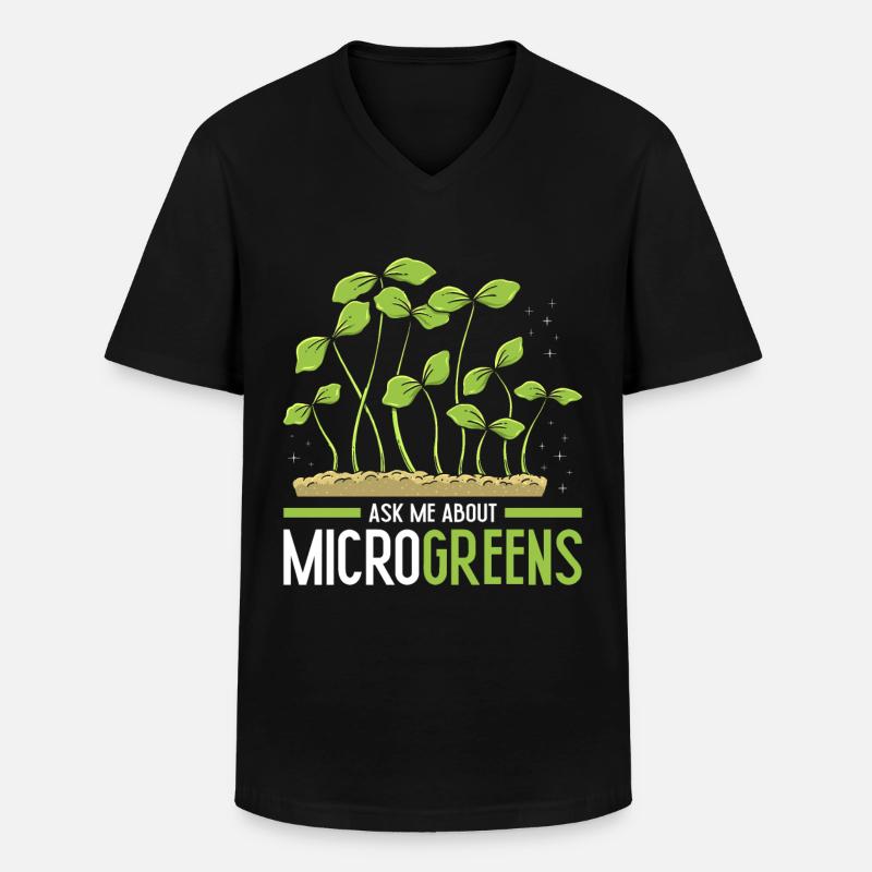 Microgreens Microgreen - Männer-T-Shirt mit V-Ausschnitt - Schwarz