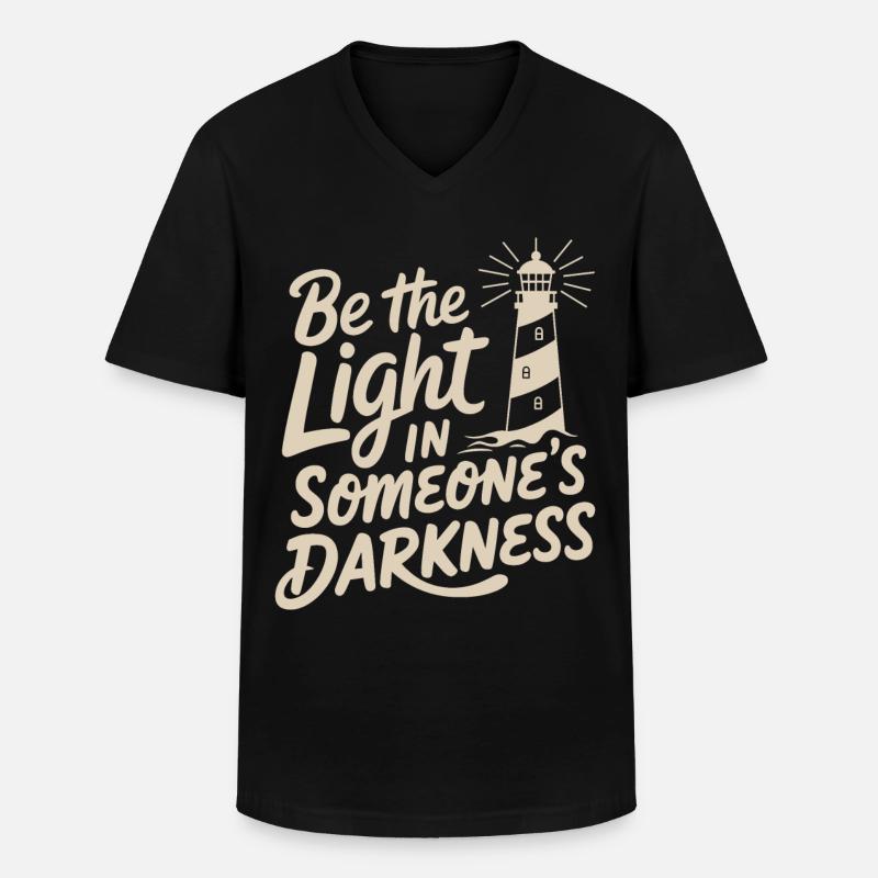 Leuchtturm motivierende Spruch - Positives Denken - Männer-T-Shirt mit V-Ausschnitt - Schwarz