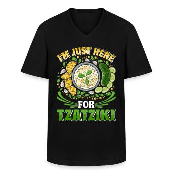 Pain grec Oignons Pita Tomates Tzatziki - T-shirt col V Homme - noir - Devant - AI Model Male 178 dark (178cm)