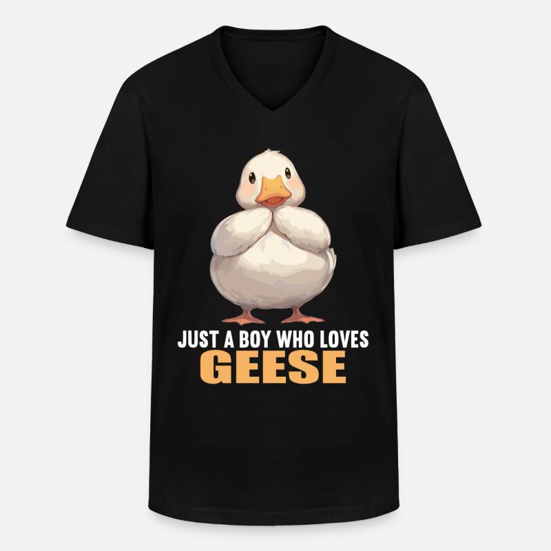 Gänse Gans - Männer-T-Shirt mit V-Ausschnitt - Schwarz