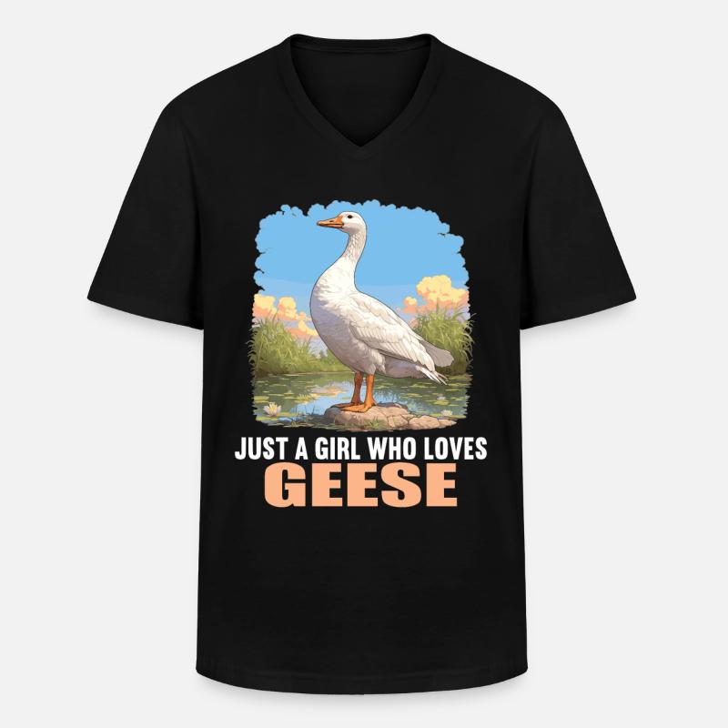 Gänse Gans - Männer-T-Shirt mit V-Ausschnitt - Schwarz