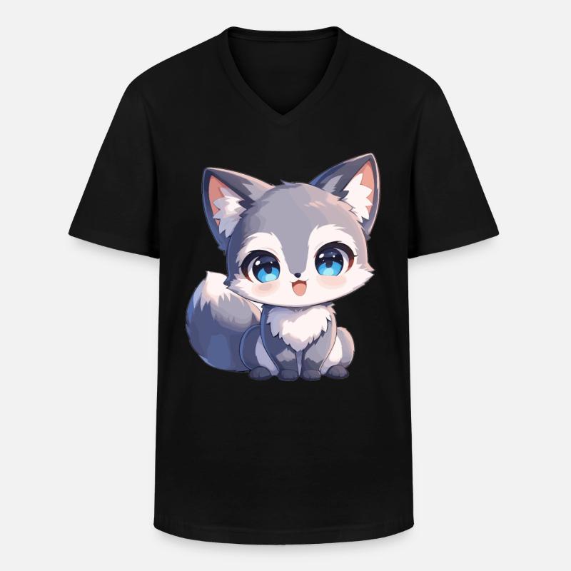 Graufüchse Graufuchs - Männer-T-Shirt mit V-Ausschnitt - Schwarz