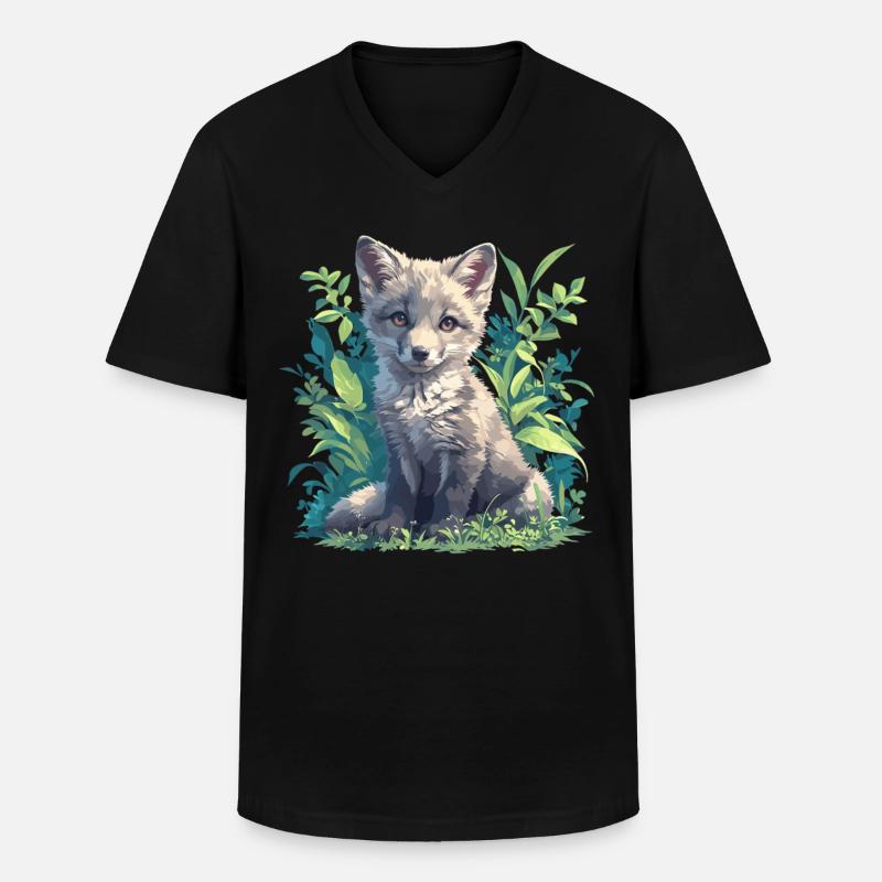 Graufüchse Graufuchs - Männer-T-Shirt mit V-Ausschnitt - Schwarz