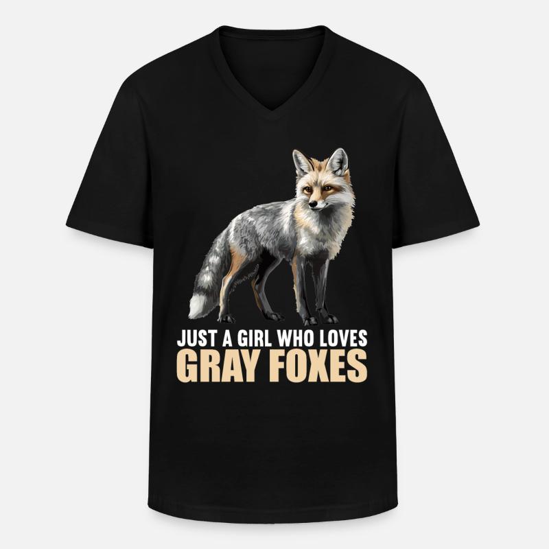 Graufüchse Graufuchs - Männer-T-Shirt mit V-Ausschnitt - Schwarz