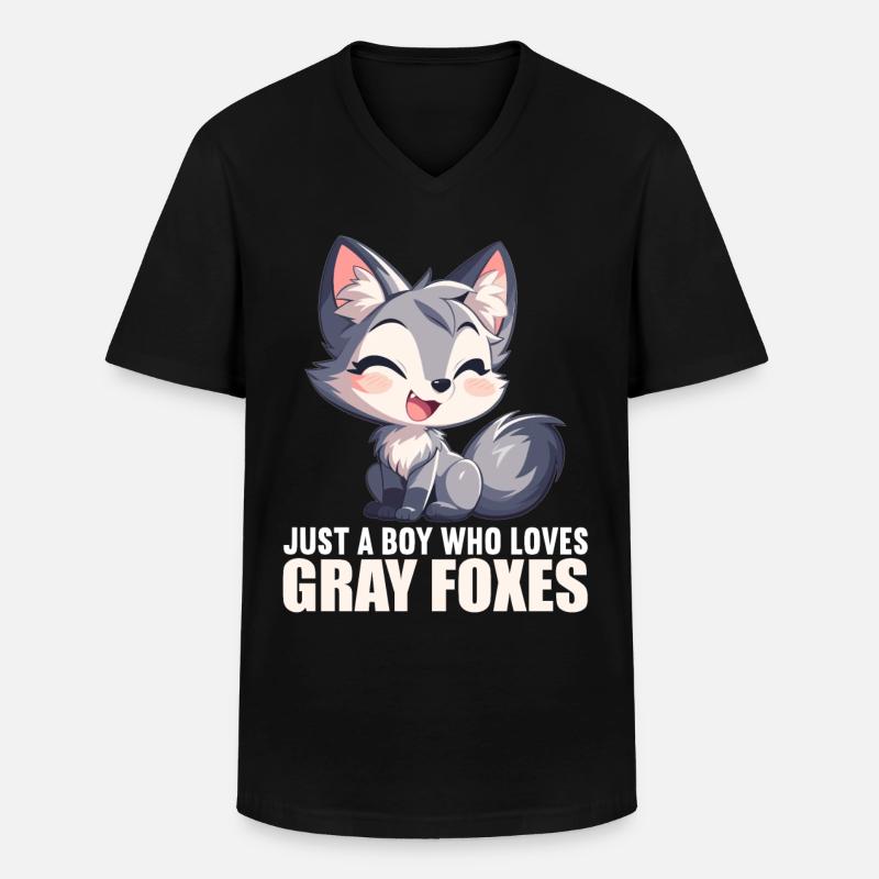 Graufüchse Graufuchs - Männer-T-Shirt mit V-Ausschnitt - Schwarz