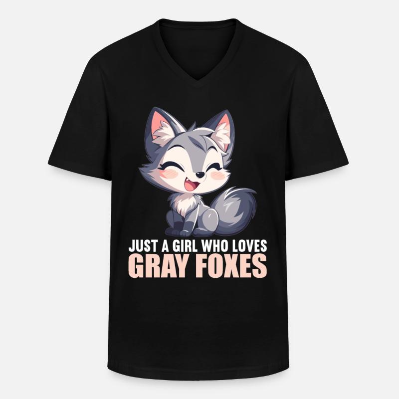 Graufüchse Graufuchs - Männer-T-Shirt mit V-Ausschnitt - Schwarz