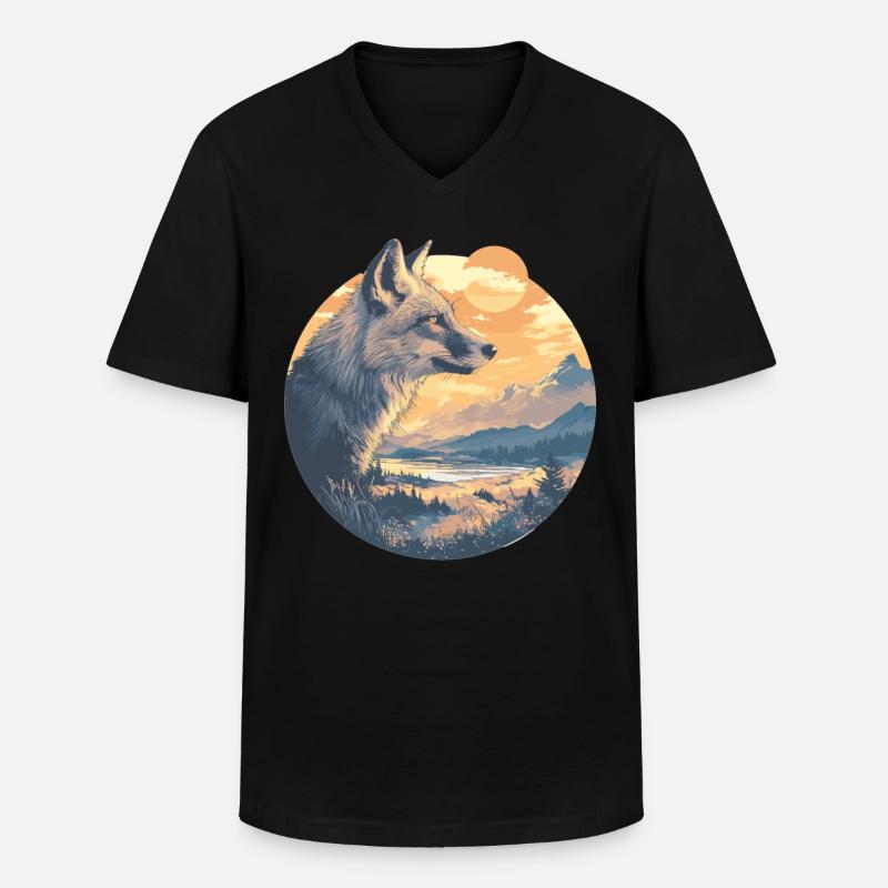 Graufüchse Graufuchs - Männer-T-Shirt mit V-Ausschnitt - Schwarz