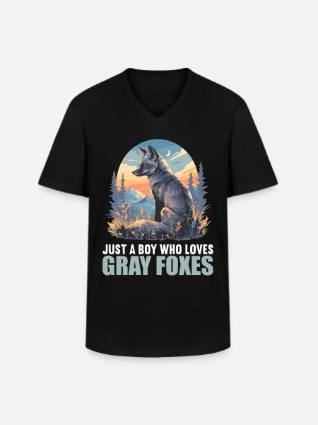 Graufüchse Graufuchs - Männer-T-Shirt mit V-Ausschnitt - Schwarz