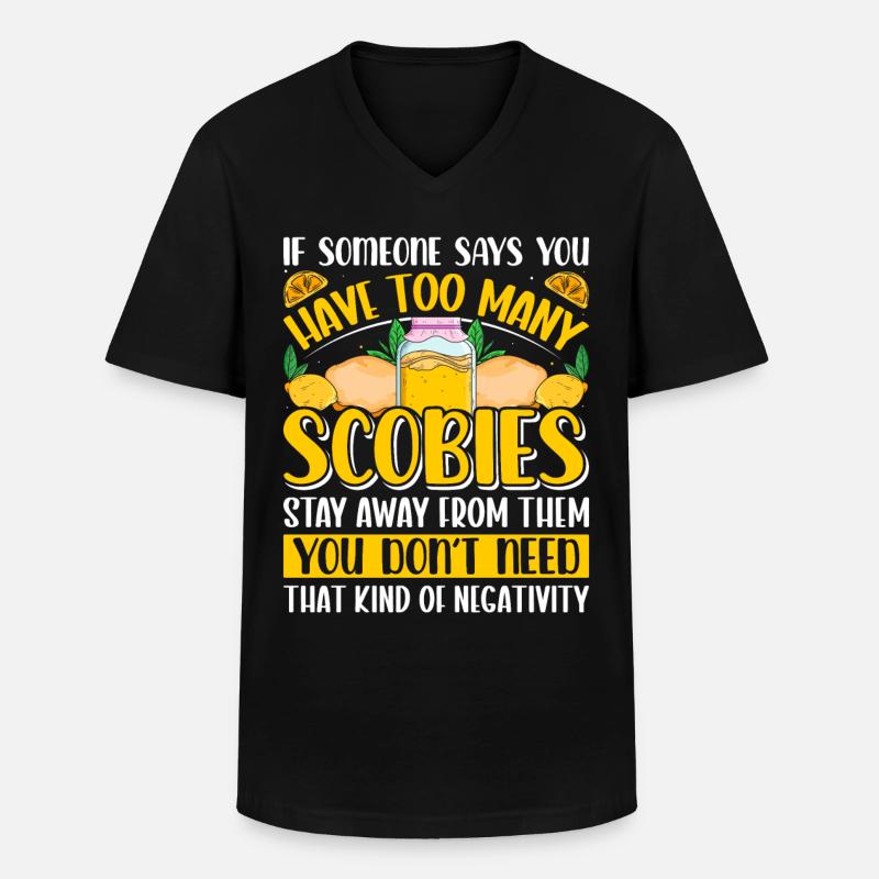 Kombucha Scoby fermented drinks - Männer-T-Shirt mit V-Ausschnitt - Schwarz