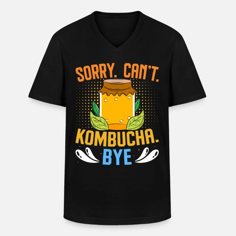 Kombucha Scoby fermented drinks - Männer-T-Shirt mit V-Ausschnitt - Schwarz