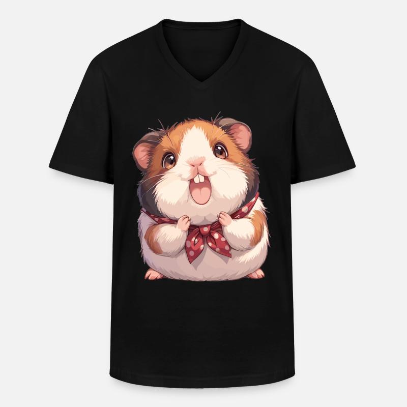 Meerschweinchen - Männer-T-Shirt mit V-Ausschnitt - Schwarz