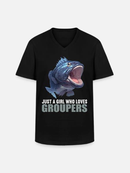 Zackenbarsche Zackenbarsch - Männer-T-Shirt mit V-Ausschnitt - Schwarz