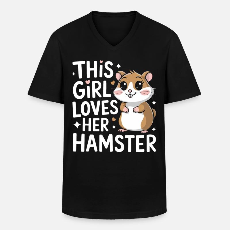 Hamster - Männer-T-Shirt mit V-Ausschnitt - Schwarz