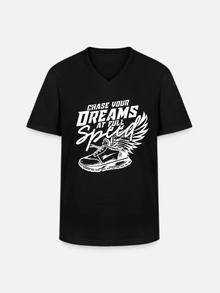 Sprint Leichtathletik Sprinten - Männer-T-Shirt mit V-Ausschnitt - Schwarz