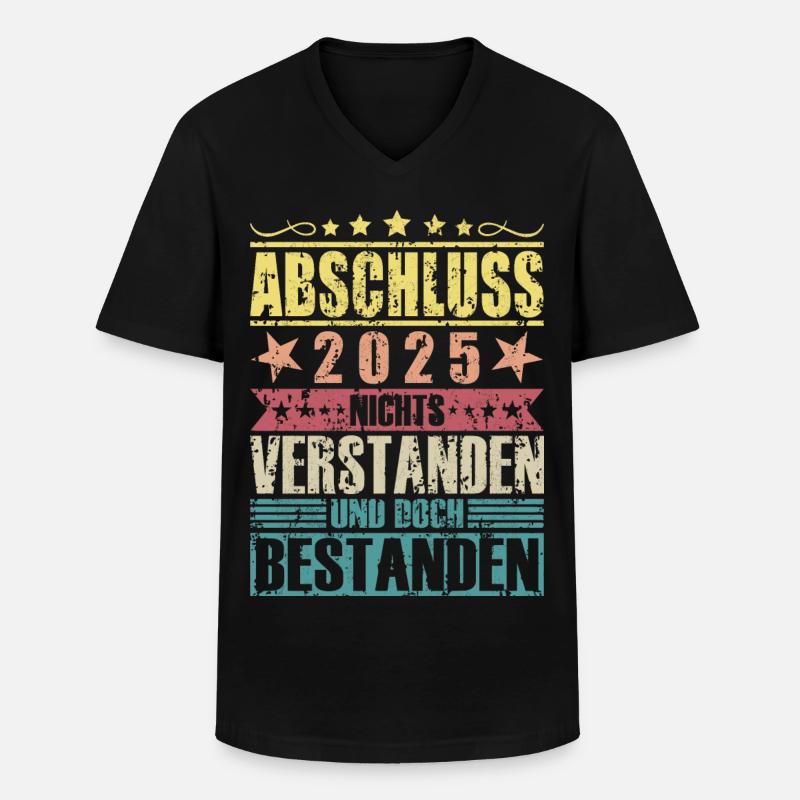 Abschluss 2025 - Männer-T-Shirt mit V-Ausschnitt - Schwarz