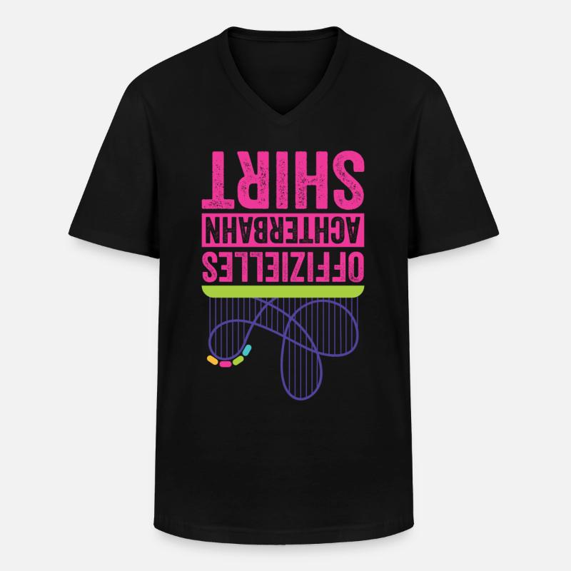 Coasterholic, Freizeitpark, Rummelplatz Achterbahn - Männer-T-Shirt mit V-Ausschnitt - Schwarz