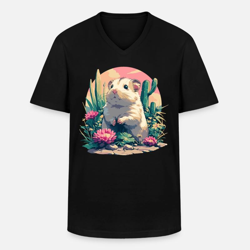 Hamster - Männer-T-Shirt mit V-Ausschnitt - Schwarz