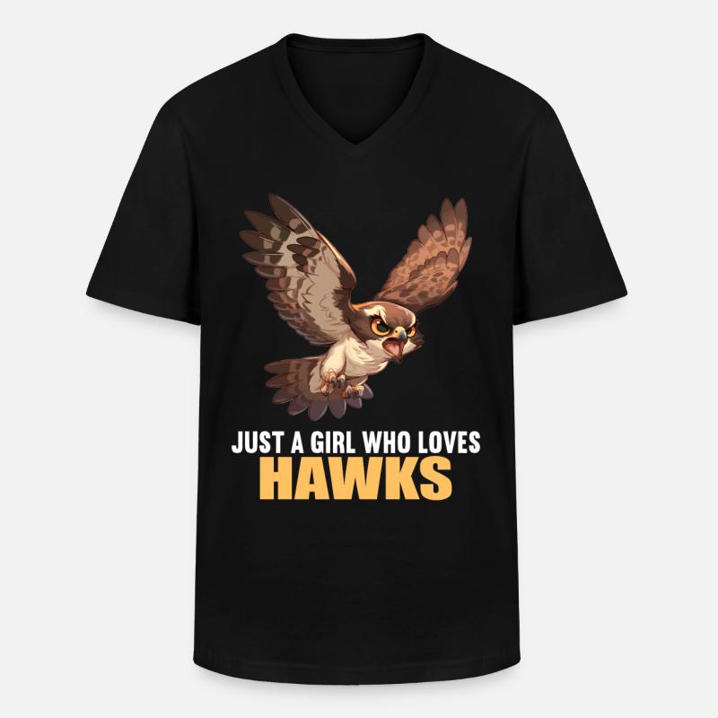 Falken Falke - Männer-T-Shirt mit V-Ausschnitt - Schwarz