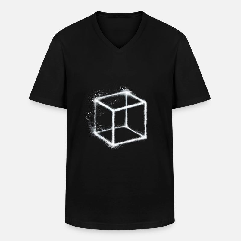 Würfel - Männer-T-Shirt mit V-Ausschnitt - Schwarz