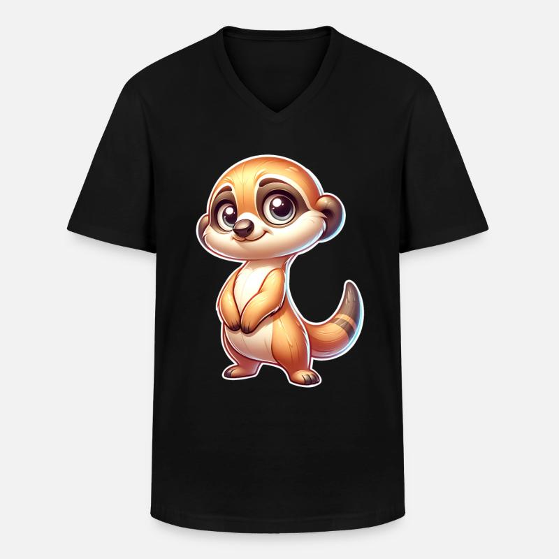 Erdmännchen - Männer-T-Shirt mit V-Ausschnitt - Schwarz
