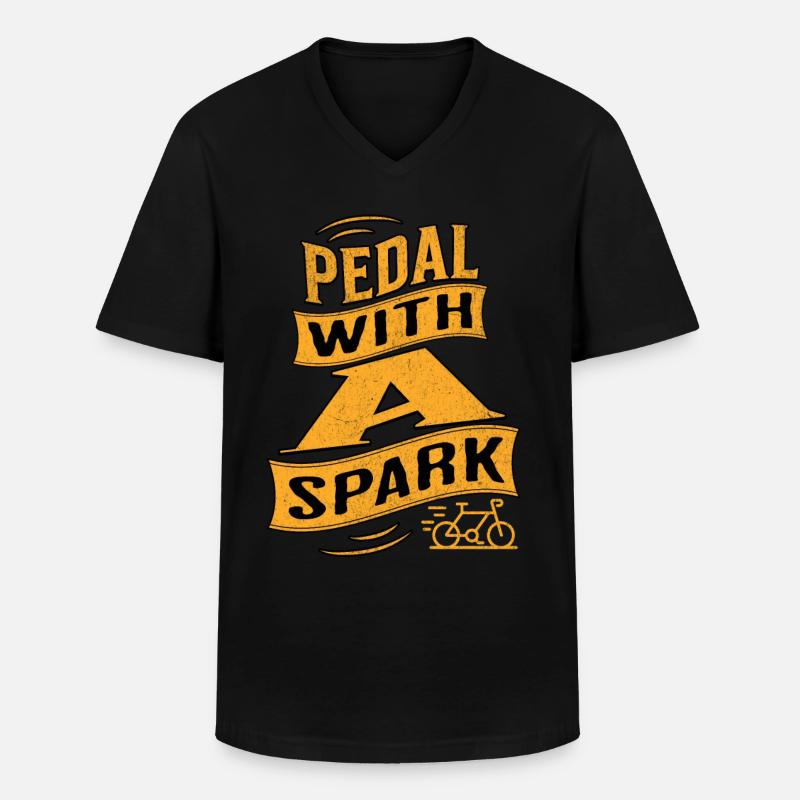 E-Bike E-Biker - Männer-T-Shirt mit V-Ausschnitt - Schwarz