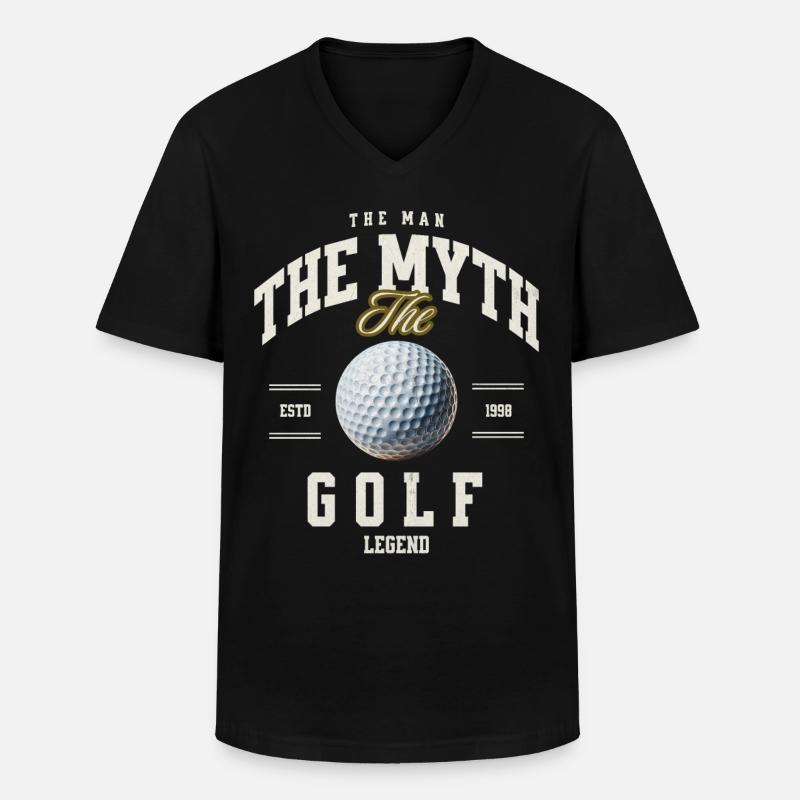 Golf - Männer-T-Shirt mit V-Ausschnitt - Schwarz