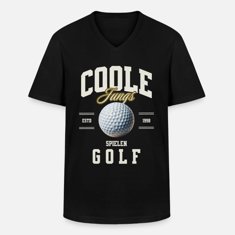 Golf - Männer-T-Shirt mit V-Ausschnitt - Schwarz