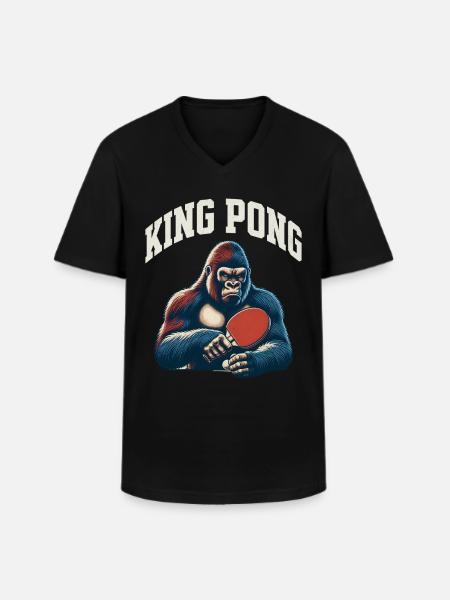 Table tennis King Pong - Men's V-Neck T-Shirt - black