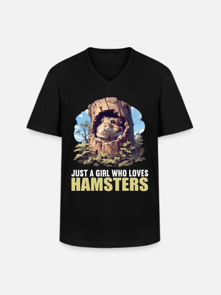 Hamster - Männer-T-Shirt mit V-Ausschnitt - Schwarz