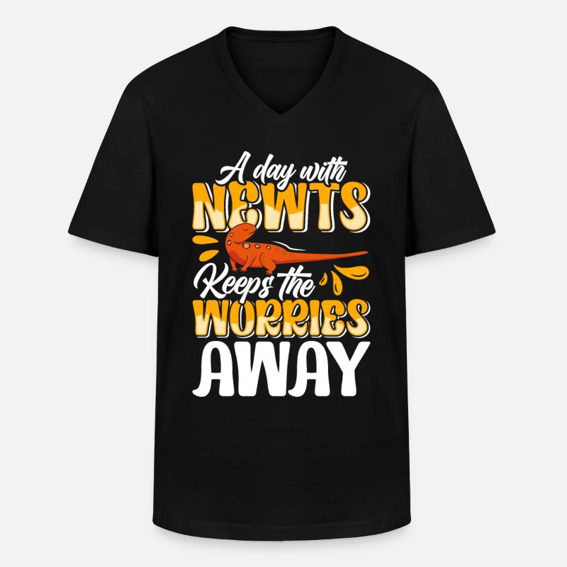 Molch - Männer-T-Shirt mit V-Ausschnitt - Schwarz