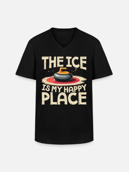 Curling, Curling, Curling, Curling, Curling - T-shirt med V-ringning herr - svart