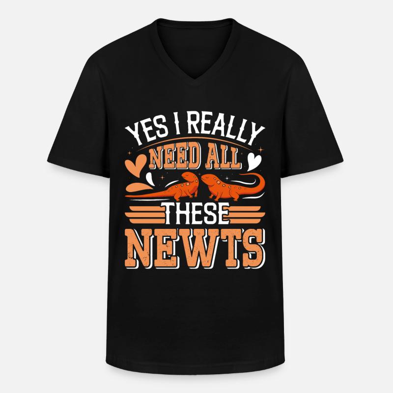 Molch - Männer-T-Shirt mit V-Ausschnitt - Schwarz
