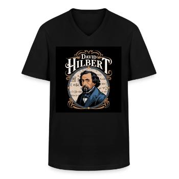 Mänsklighetens arv - David Hilbert - T-shirt med V-ringning herr - svart - Fram - AI Model Male 178 dark (178cm)