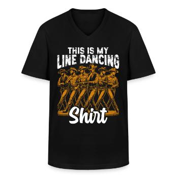 Line Dance, Country Music, Cowboy, Line Dance - Men's V-Neck T-Shirt - black - Front - AI Model Male 178 dark (178cm)